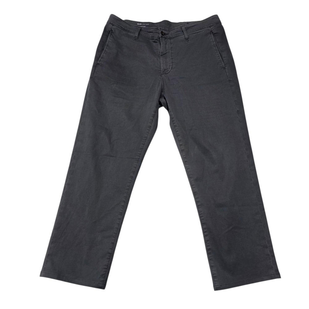 AG Adriano Goldschmied Kullen Slim Trouser 33 Hemmed Gray Italian Fabric Chino